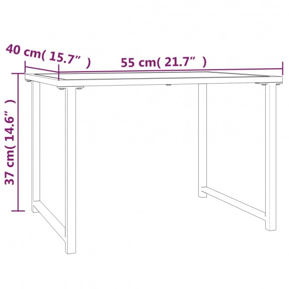 Table de jardin anthracite 55x40x37 cm acier