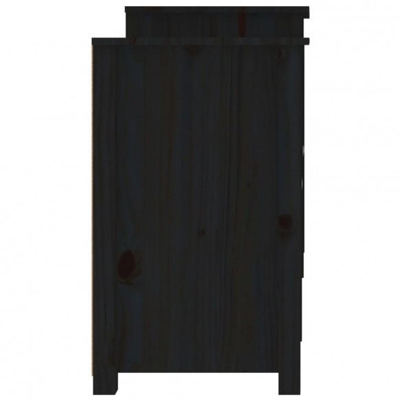 Buffet Noir 164x37x68 cm Bois massif de pin