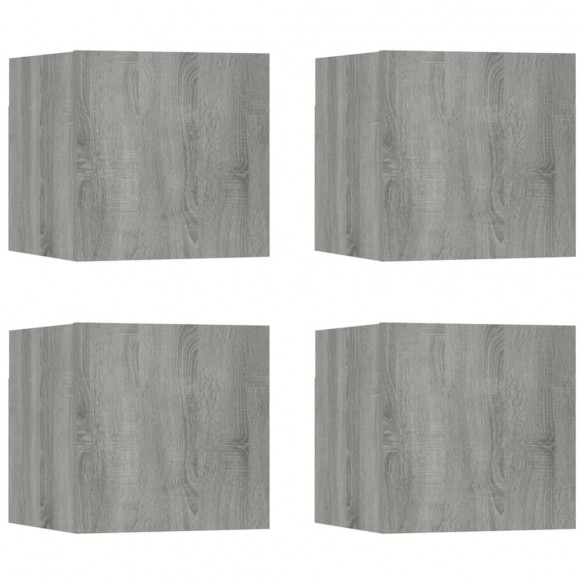 Meubles TV muraux 4 pcs Sonoma gris 30,5x30x30 cm