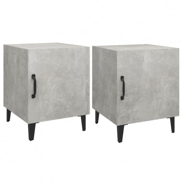 Tables de chevet 2 pcs Gris béton Bois d'ingénierie