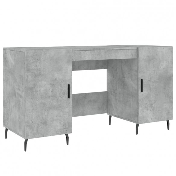 Bureau gris béton 140x50x75 cm bois d'ingénierie