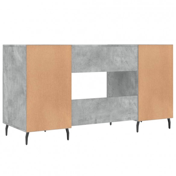 Bureau gris béton 140x50x75 cm bois d'ingénierie