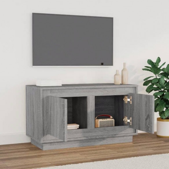 Meuble TV sonoma gris 80x35x45 cm bois d'ingénierie