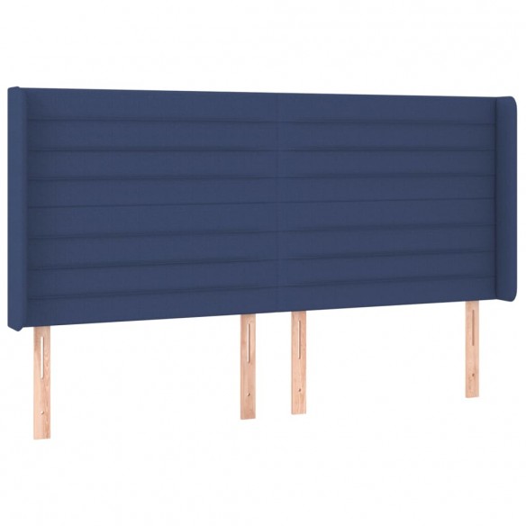 Cadre de lit et matelas et LED Bleu 200x200 cm Tissu