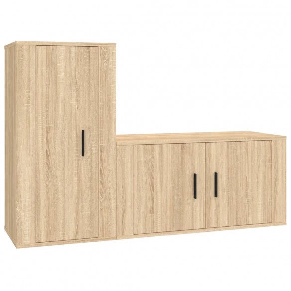 Ensemble de meubles TV 2 pcs chêne sonoma bois d'ingénierie