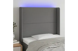 Tête de lit à LED Gris foncé 103x16x118/128 cm Tissu