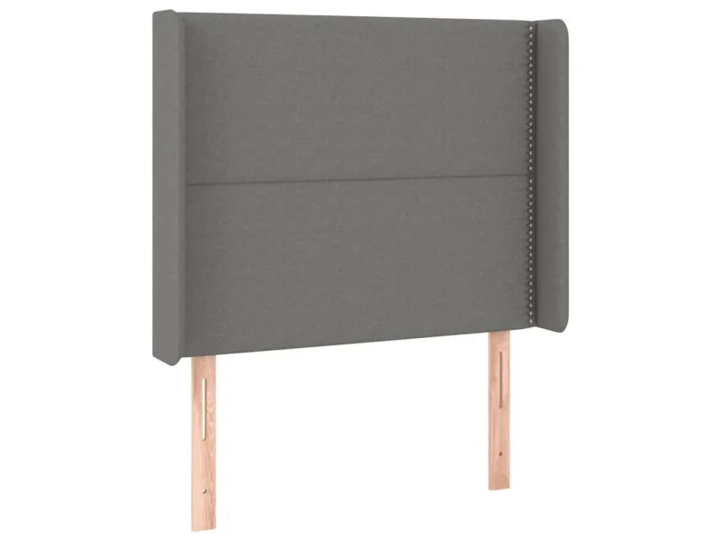 Tête de lit à LED Gris foncé 103x16x118/128 cm Tissu