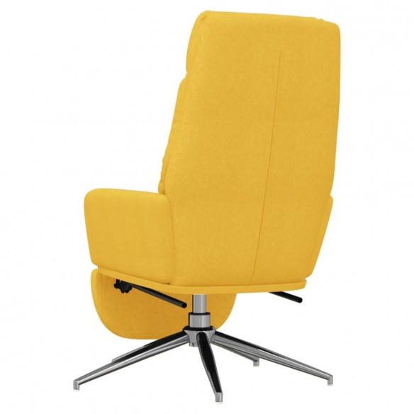 Chaise de relaxation avec repose-pied Jaune moutarde Tissu