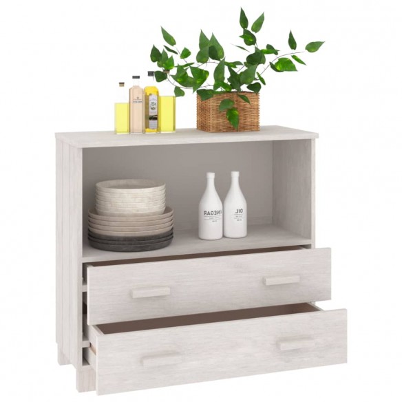 Buffet HAMAR Blanc 85x35x80 cm Bois massif de pin