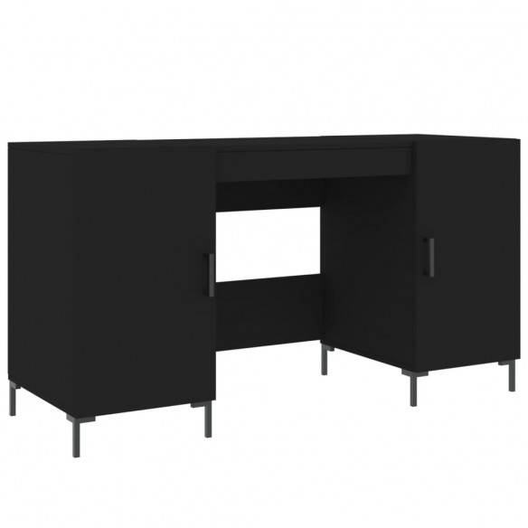 Bureau noir 140x50x75 cm bois d'ingénierie