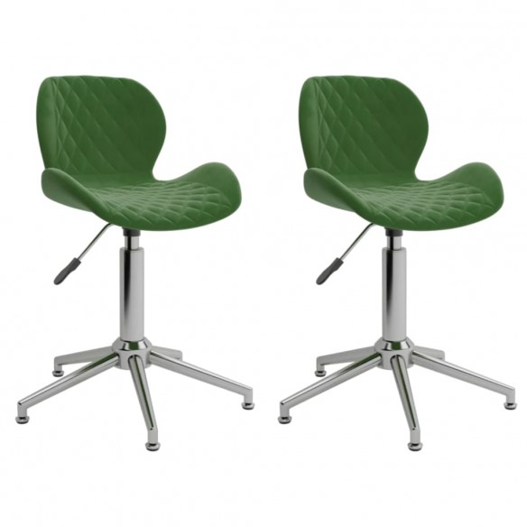 Chaises pivotantes à manger lot de 2 vert foncé velours