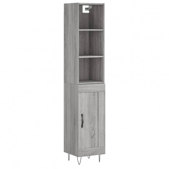 Buffet haut Sonoma gris 34,5x34x180 cm Bois d'ingénierie