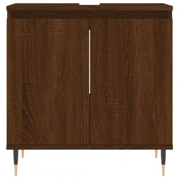 Armoire de bain chêne marron 58x33x60 cm bois d'ingénierie