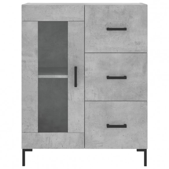 Buffet haut Gris béton 69,5x34x180 cm Bois d'ingénierie