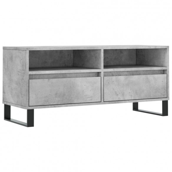 Meuble TV gris béton 100x34,5x44,5 cm bois d'ingénierie