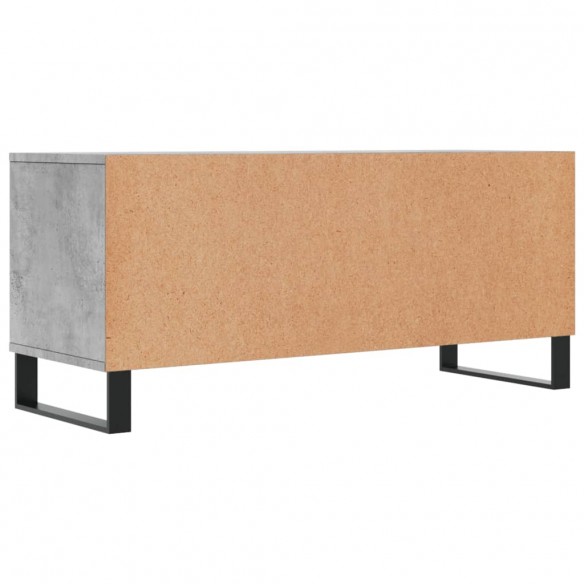 Meuble TV gris béton 100x34,5x44,5 cm bois d'ingénierie