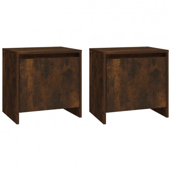 Tables de chevet 2 pcs chêne fumé 45x34x44,5 cm bois ingénierie