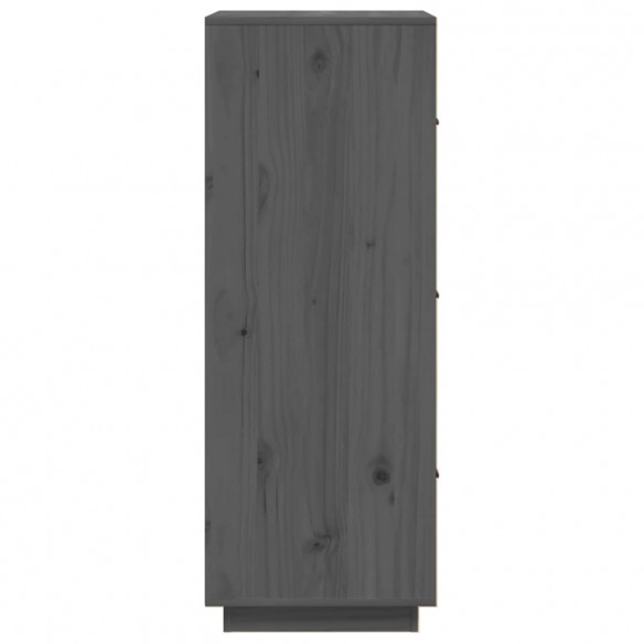 Buffet haut Gris 34x40x108,5 cm Bois massif de pin