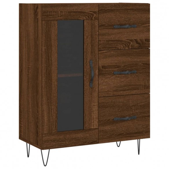 Buffet chêne marron 69,5x34x90 cm bois d'ingénierie