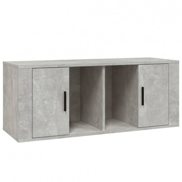 Meuble TV Gris béton 100x35x40 cm Bois d'ingénierie