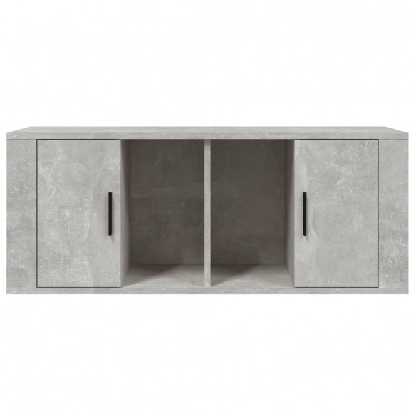 Meuble TV Gris béton 100x35x40 cm Bois d'ingénierie