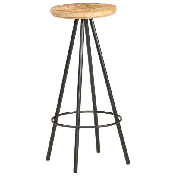 Tabourets de bar lot de 2 bois de manguier brut