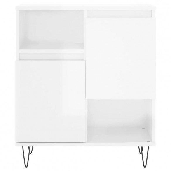 Buffets 2 pcs blanc brillant bois d'ingénierie