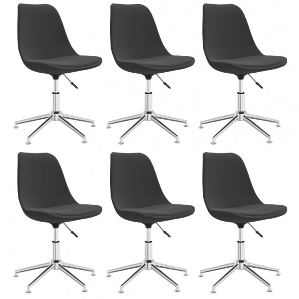 Chaises pivotantes à manger lot de 6 Gris foncé Tissu