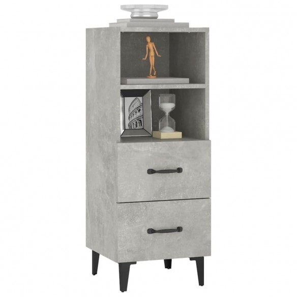 Buffet Gris béton 34,5x34x90 cm Bois d'ingénierie