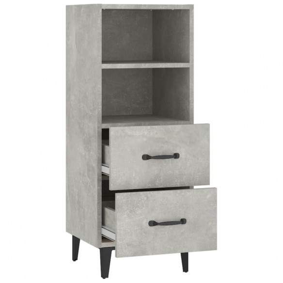 Buffet Gris béton 34,5x34x90 cm Bois d'ingénierie