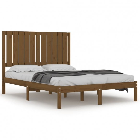 Cadre de lit Marron miel Bois massif 120x190 cm Petit Double