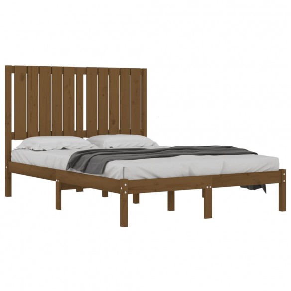 Cadre de lit Marron miel Bois massif 120x190 cm Petit Double