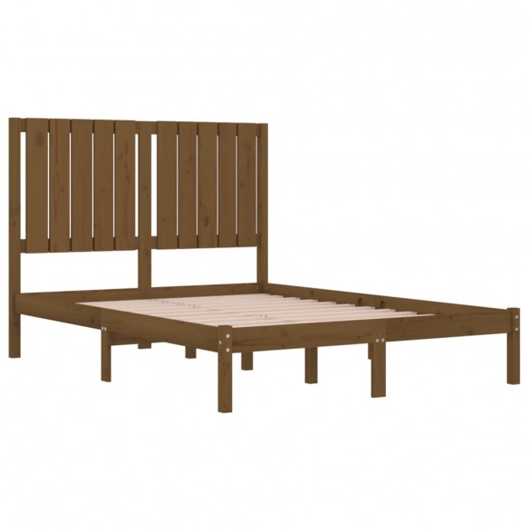 Cadre de lit Marron miel Bois massif 120x190 cm Petit Double