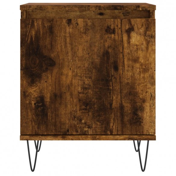 Table de chevet chêne fumé 40x30x50 cm bois d'ingénierie