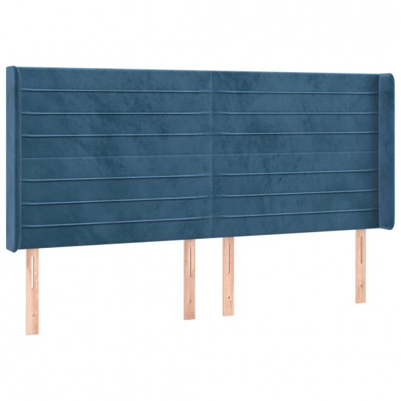 Cadre de lit matelas et LED Bleu foncé 200x200 cm