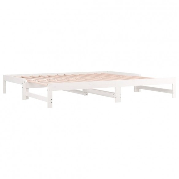 Lit coulissant Blanc 2x(90x190) cm Bois de pin massif