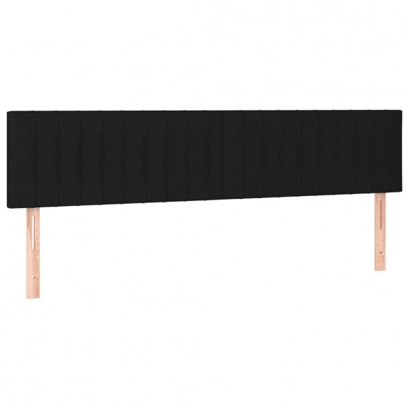 Tête de lit à LED Noir 200x5x78/88 cm Tissu