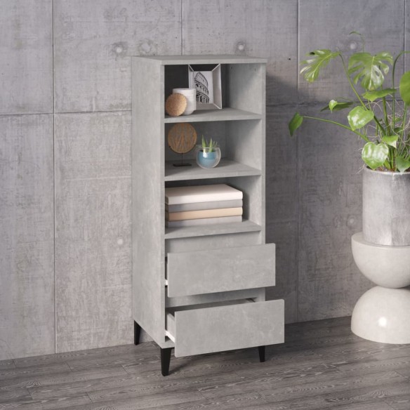 Buffet haut Gris béton 40x36x110 cm Bois d'ingénierie