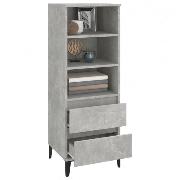 Buffet haut Gris béton 40x36x110 cm Bois d'ingénierie