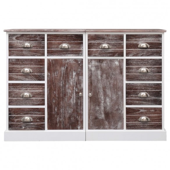 Buffet avec 10 tiroirs Marron 113x30x79 cm Bois