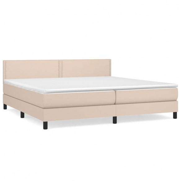 Cadre de lit avec matelas Cappuccino 200x200 cm