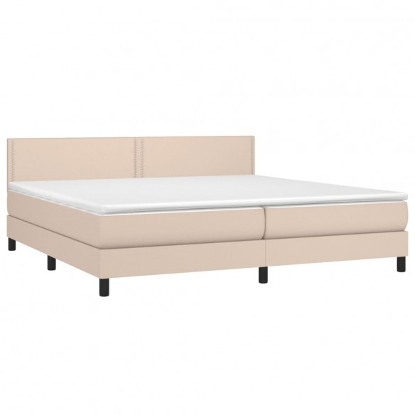 Cadre de lit avec matelas Cappuccino 200x200 cm