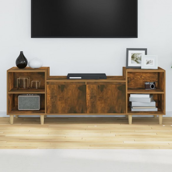 Meuble TV Chêne fumé 160x35x55 cm Bois d'ingénierie