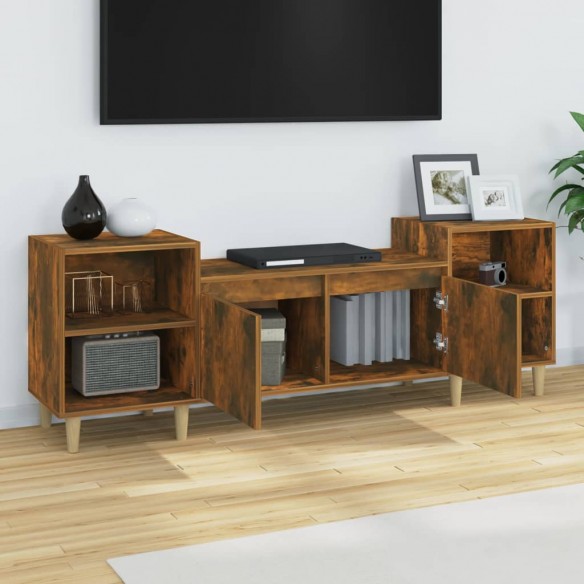 Meuble TV Chêne fumé 160x35x55 cm Bois d'ingénierie