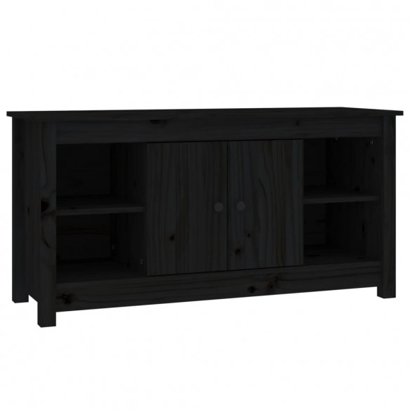 Meuble TV Noir 103x36,5x52 cm Bois de pin massif