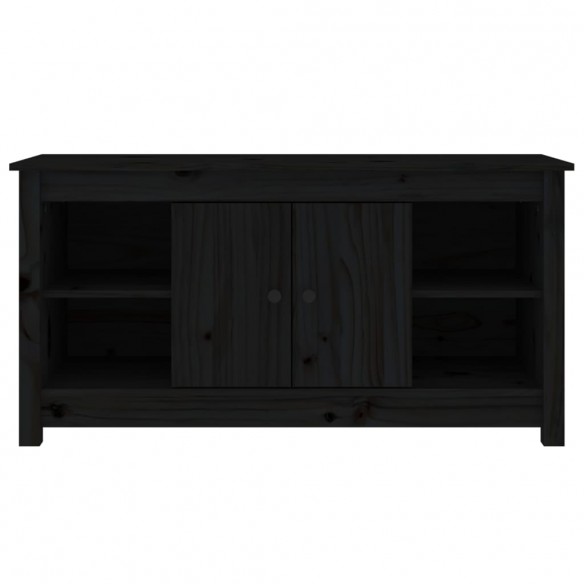 Meuble TV Noir 103x36,5x52 cm Bois de pin massif