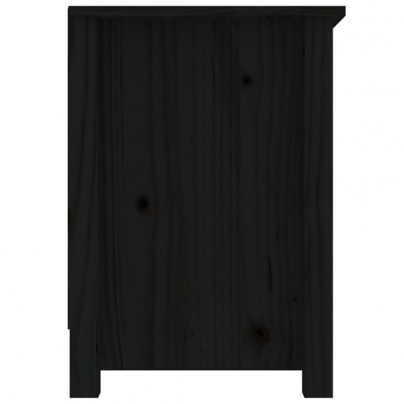 Meuble TV Noir 103x36,5x52 cm Bois de pin massif