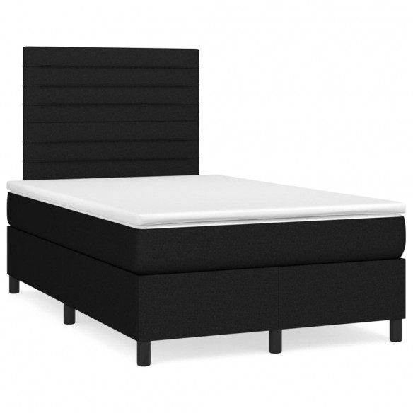 Cadre de lit avec matelas Noir 120x200 cm Tissu