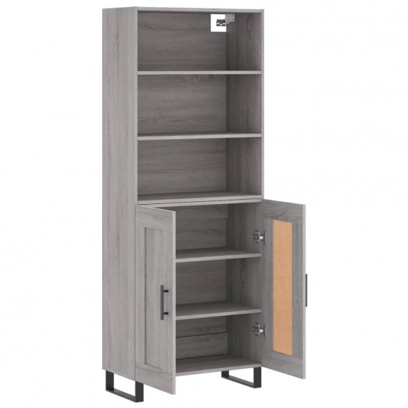 Buffet haut Sonoma gris 69,5x34x180 cm Bois d'ingénierie