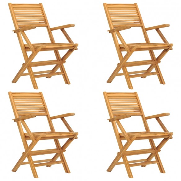 Chaises de jardin pliantes 4 pcs 55x62x90 cm bois massif teck